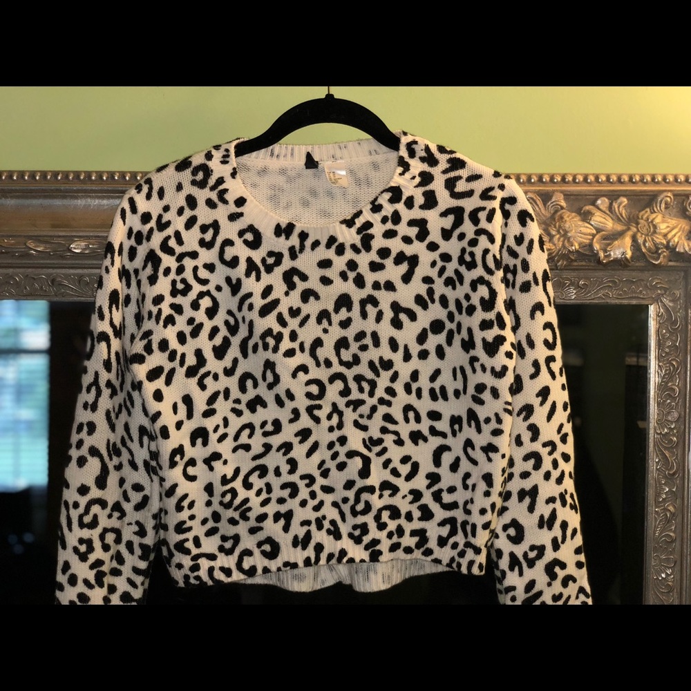 White leopard sweater
